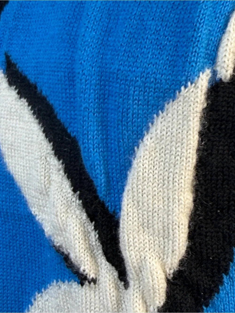 Playboy Blue Bunny Logo Cotton Sweater Y2K Graphic Knit Top Small